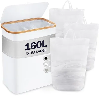 Produktbild von Große wassortierende Kiste 160L, 3 Fächer, Holz, weiß, hoch