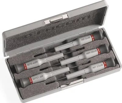 Imagen del producto de Juego de destornilladores de mango ergonómico Facom con puntas intercambiables, 5 piezas