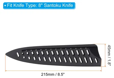 Produktbild von 2 Stš¹ck 215x45mm Messerschutzhš¹lle fš¹r 203mm/8" Kochmesser, Universal Messerscheide aus PP Kunststoff Klingenschutz Messerhš¹lle fš¹r Kš¹chen Haushalt Hotel Esszimmer, Schwarz