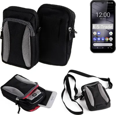 Produktbild von K-S-Trade Holster Schutz Hülle kompatibel mit Gigaset GX290 Handy Hülle Gürteltasche Umhängetasche mit Zusatzfach schwarz