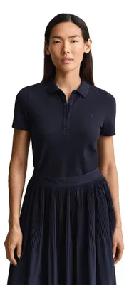 Productafbeelding van Gant 4201535-433, T-shirt met kraag, Volwassenen, Dames, Blauw, Effen, Zonder print