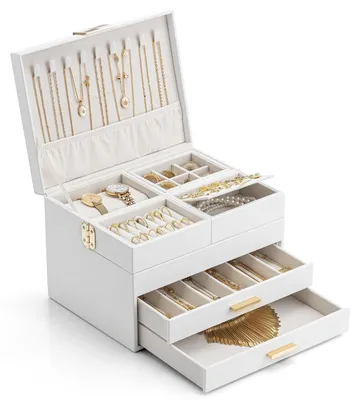 Produktbild von Schmuckkästchen Groß mit 2 Schubladen - Elegante Schmuckaufbewahrung für Damen
