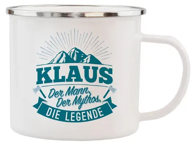 Produktbild von Echter Kerl Emaille Kaffeetasse Kaffeebecher Klaus
