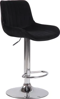 Produktbild von Barhocker HLO-CP68 Samt chrom  schwarz