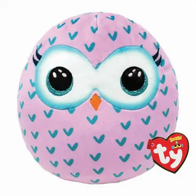 Image de ty 39217 Peluche Coussin Squsih-A-Boos -Hibou Winks, 20 cm