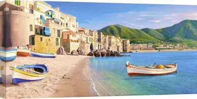 Produktbild von Leinwandbilder zum Thema Meer – Adriano Galasso, Cefalù – 140 x 70 cm