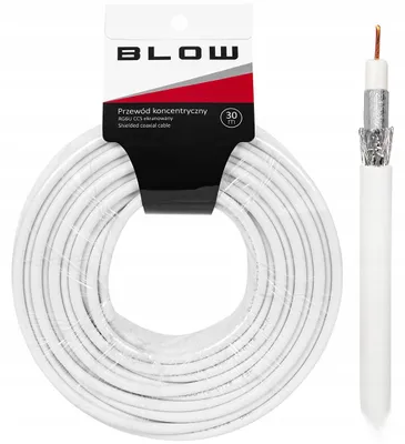 Zdjęcie produktu dla Kabel koncentryczny RG6 30m CCS biały przewód antenowy 6,8mm 48x ekranowany