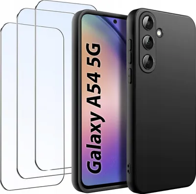 Obrázek produktu pro SADA Pouzdro pro Samsung A54 5G Matné černé silikonové Slim + 3 KS SKLO