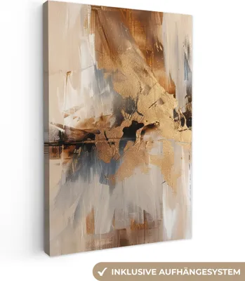 Obrázek produktu pro OneMillionCanvasses® - Plátna - Moderní - Hnědá - Abstraktní - Béžová, nástěnný obraz, nástěnná dekorace Obývací pokoj, 80x120cm