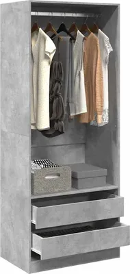 Produktbild von "2026 Promotion" Kleiderschrank Betongrau 80x50x200 cm Holzwerkstoff - Kleiderschränke CC16525