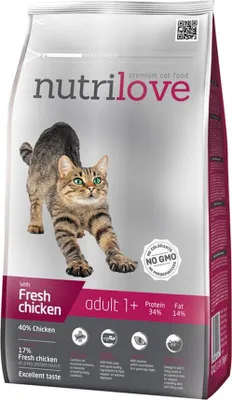 Obrázek produktu pro Nutrilove CAT 1,5kg ADULT kuřecí granule