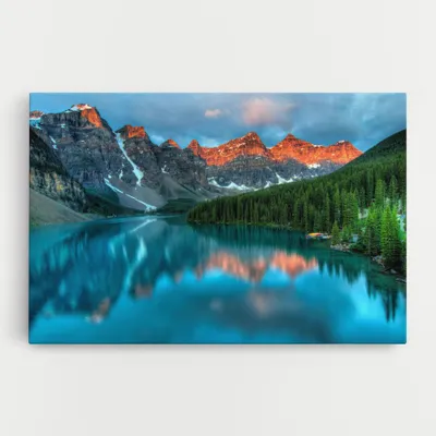 Produktbild von ARTHUB® Leinwandbild 40x60 cm, Lake Reflection | Wohnzimmerdekoration, Hängende Bilder, Wanddekoration, Heimdekoration, Landschaften, Berge