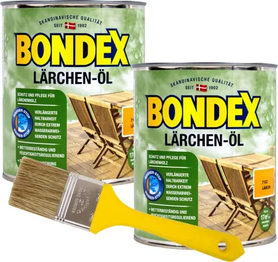 Produktbild von Bondex Lärchenöl Holzöl 1,5L Lärchen Öl Hartholzöl Terrassenöl inkl.Pinsel