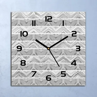 Produktbild von Wanduhr Echt-Glas-Küchenuhr Graue Aquarelllinien Quarz 30x30 Deko Bilder