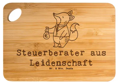 Produktbild von Mr. & Mrs. Panda Holzbrett Steuerberater Leidenschaft - Transparent - Geschenk, Brett, Schneidebrett, holzschneidebrett, Frühstücksbrett, Hackbrett
