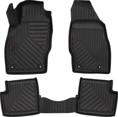 Image de Tapis auto caoutchouc 3D Wielganizator pour Opel Corsa D berline à hayon (2006-2015) – noir, bord haut, kit 3 pièces
