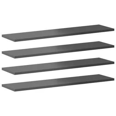 Image de vidaXL Planches de bibliothèque 8 pcs. Gris brillant 80x20x1,5 cm