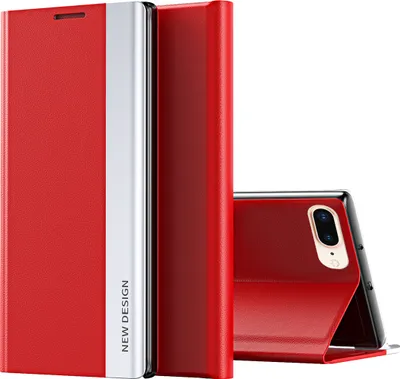Obrázek produktu pro iPhone SE 2020 Pouzdro, MagnetickéPolyuretanKožené Pouzdro s Funkcí Stojánku pro iPhone 7 / 8 / SE 2020 červené