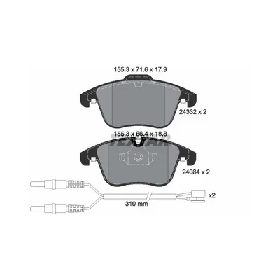 Produktbild von Textar Bremsbeläge vorne für Citroen C5 III + Break Peugeot 407 508 + SW Coupe