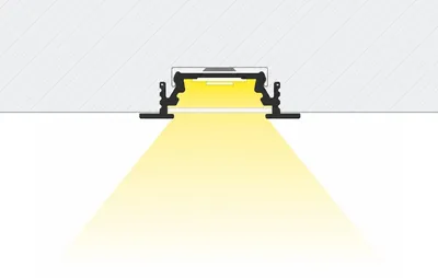 Produktbild von Aluminiumprofil Einbau 1m für LED Streifen bis 10 mm Milchweiße Klemme