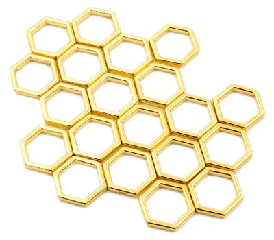 Produktbild von Vintageparts Verbinder als kleine Honigwabe in Gold für modische Armbänder, 20 Stück