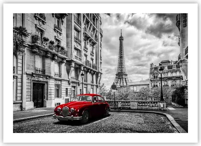 Produktbild von Poster - Poster ohne Rahmen - Auto Eiffle Straße Gebäude - 70x50 cm - Wand Bild - Wanddeko - Wandbilder - Kunstposter - Wandposter - Bilder - Kunstdruck - Wanddekoration - Wandbild - P2XAA70x50-3214