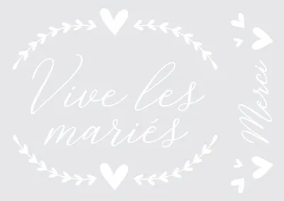 Image de Décalcomanies pour textiles A5 - Vive les mariés