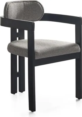Produktbild von Esszimmerstuhl Stuhl Küchenstuhl Lehnstuhl Holz Stoff Modern Grau Neu