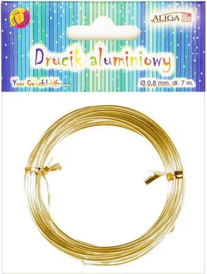 Obrázek produktu pro Drucik aluminiowy złoty Aliga 0.8x7m nr 3633
