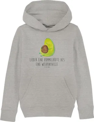 Produktbild von Mr. & Mrs. Panda Kinderpullover Avocado Pfeifen 7-8 Jahre (122/128) - Heather Grey - Geschenk, Sweater, Ernährung, Sweatshirt, Schwanger, Hoodie, Pulli, Abnehmen