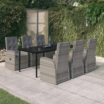 Produktbild von Stabli Möbel Gartenmöbel Set Balkonmöbel-Set 7-tlg. Garten-Essgruppe mit Auflagen Grau - Gartenmöbelgarnituren CC2290076 5parcel