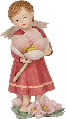 Image de Clayre & Eef Figurine décorative Ange 7x6x12 cm Rose Plastique