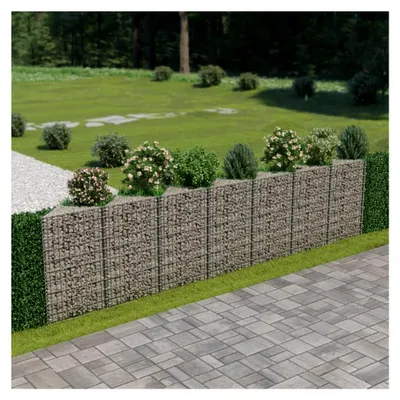 Produktbild von Gabionen-Mauer aus verzinktem Stahl, 450 x 30 x 100 cm