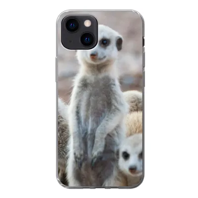 Produktbild von MuchoWow® Handyhülle Schutzhülle Hülle für iPhone 13 mini Neugierige Erdmännchen Silikon Softcase Handy Hülle - Softcase