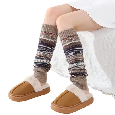 Produktbild von 1 Paar Beinwärmer Legwarmers Damen Lange Winter Beinstulpen, Khaki