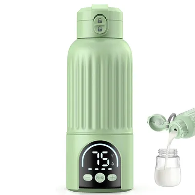 Produktbild von Flaschenwärmer tragbar 12000mAh, Baby Milch Wärmer kabellos, 316 Edelstahl, NTC Temperaturkontrolle, sicher & schnell für Muttermilch