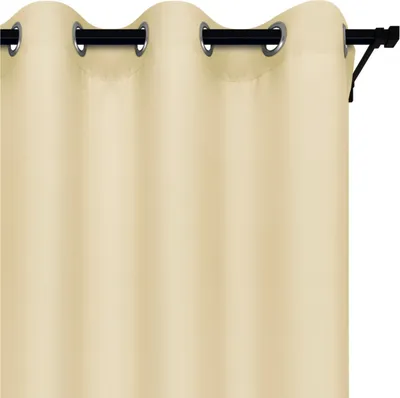 Zdjęcie produktu dla Voppi Zasłona okienna na przelotki kółka 140 x 250 cm kremowa zasłona półzaciemniająca