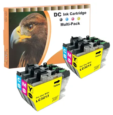 Produktbild von D&C 6X Druckerpatronen Kompatibel für Brother LC3213 LC-3213 für Brother DCP-J572DW DCP-J772DW DCP-J774DW MFC-J491DW MFC-J497DW MFC-J890DW MFC-J895DW (2 Cyan, 2 Magenta, 2 Gelb)