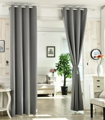 Produktbild von Unyqoos® Verdunkelungsvorhang mit Ösen, 135x245 cm, 100% Polyester, blickdicht (ca. 80–85%), Dunkelgrau, 1 Stück