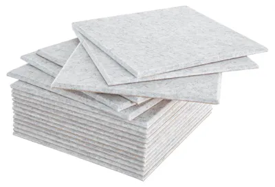 Obrázek produktu pro Akustické panely, sada 18 kusů - Obložení stěn pro zvukovou izolaci - Polyester - 30x30 cm - Tloušťka 9 mm - Čtvercové - Stříbrněšedá barva