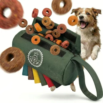 Produktbild von HUND IST KÖNIG Futterbeutel Hund - Futterdummy Hunde - Apportierbeutel für Hunde mit Handschlaufe, perfekt für Dummy Hundetraining