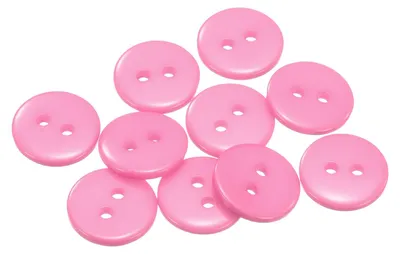 10 runde Harzknöpfe, 12,5 mm, 2 Löcher, rosa