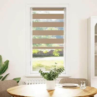 Obrázok produktu pre vidaXL Dvojitá roleta Pieskovo hnedá 55x150 cm Šírka tkaniny 50,9 cm Polyester