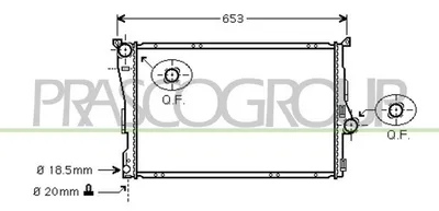 Produktbild von PRASCO BM018R001 Kühler Wasserkühler Motorkühler für BMW 3 Limousine (E46) 3 Touring (E46) 3 Coupe (E46) 3 Cabrio (E46) 3 Compact (E46)