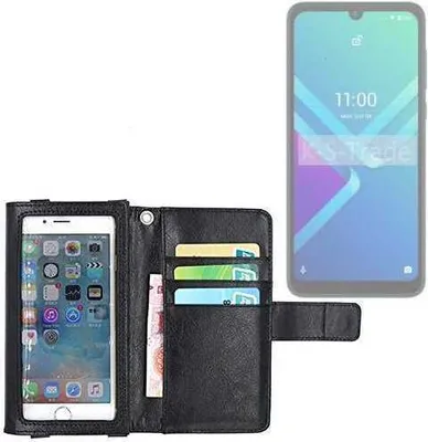 Produktbild von K-S-Trade Handy Hülle Schutz Hülle Kompatibel mit Wiko Y82 Case mit Displayschutz / Schutzfolie Flip Cover Wallet case Etui Hülle schwarz