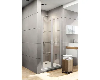 Produktbild von SCHULTE Pendeltür in Nische Lugano 80 x 180 cm Klarglas Profilfarbe aluminium