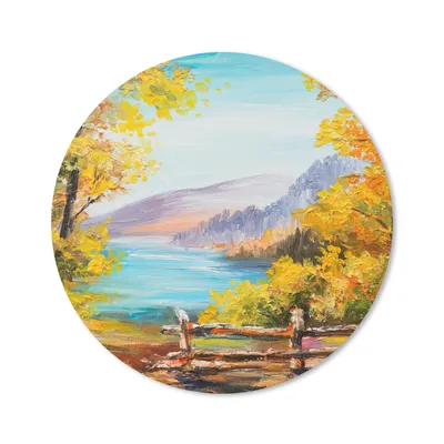 Produktbild von MuchoWow® Mauspad Mousepad Malerei - Ölgemälde - Pflanzen - Natur 40x40 cm - Mousepads - Maus Mat - Pad - Mausunterlage - Schreibtisch Accessoires