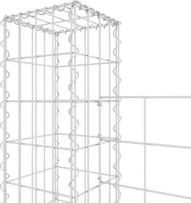 Obrázek produktu pro vidaXL Gabionový koš ve tvaru písmene U se 7 sloupky Žehlička 740x20x150 cm