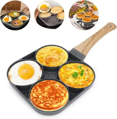 Zdjęcie produktu dla Patelnia do naleśników 4-otworowa, wielofunkcyjna patelnia do omletów, aluminiowa z powłoką nieprzywierającą