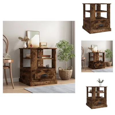 Productafbeelding van vidaXL Bijzettafeltje, gerookt eikenhout, 50x50x60 cm, houtvezel - Bijzettafels